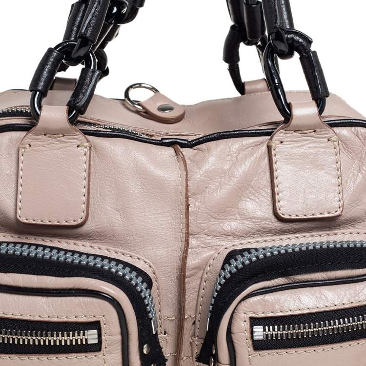 Pre Owned Chloe Beige/Black Leather Betty Satchel