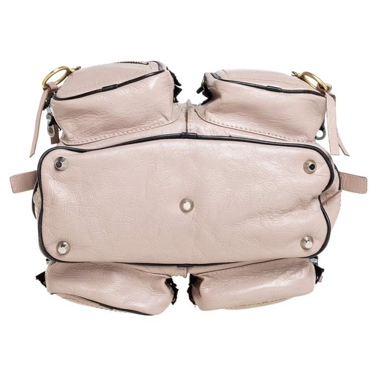 Pre Owned Chloe Beige/Black Leather Betty Satchel