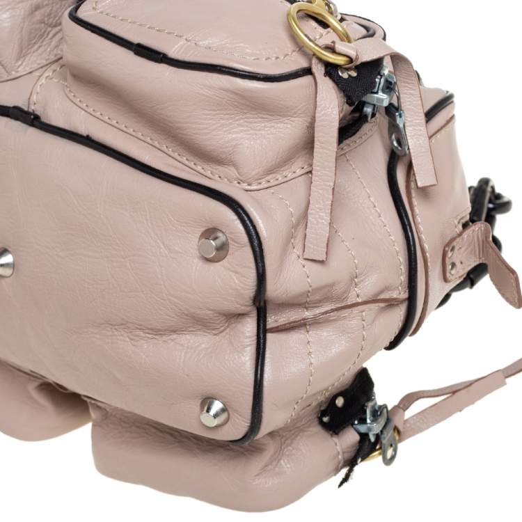 Pre Owned Chloe Beige/Black Leather Betty Satchel