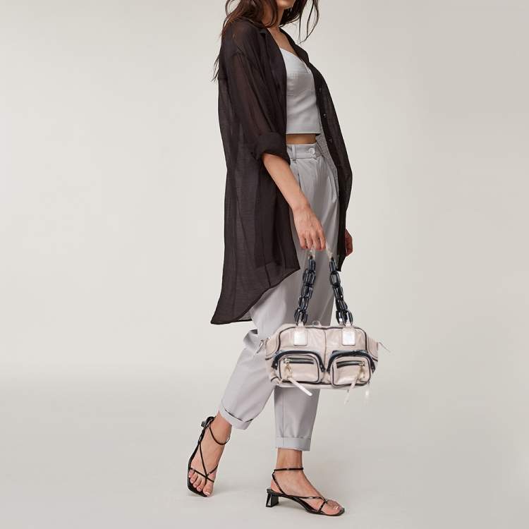 Pre Owned Chloe Beige/Black Leather Betty Satchel