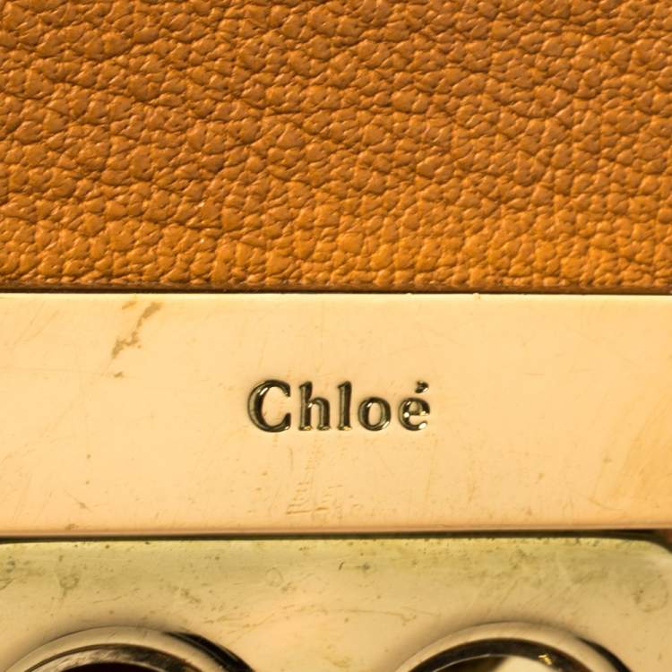 مملوكة مسبقًا Chloe Orange Leather Large Elsie Bowling Bag