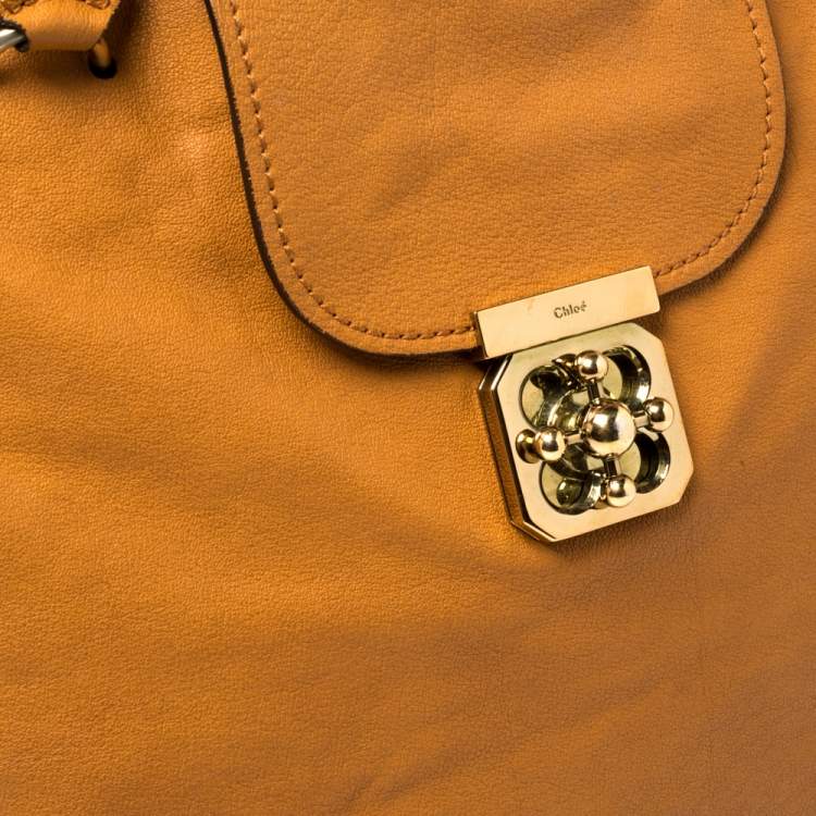 مملوكة مسبقًا Chloe Orange Leather Large Elsie Bowling Bag