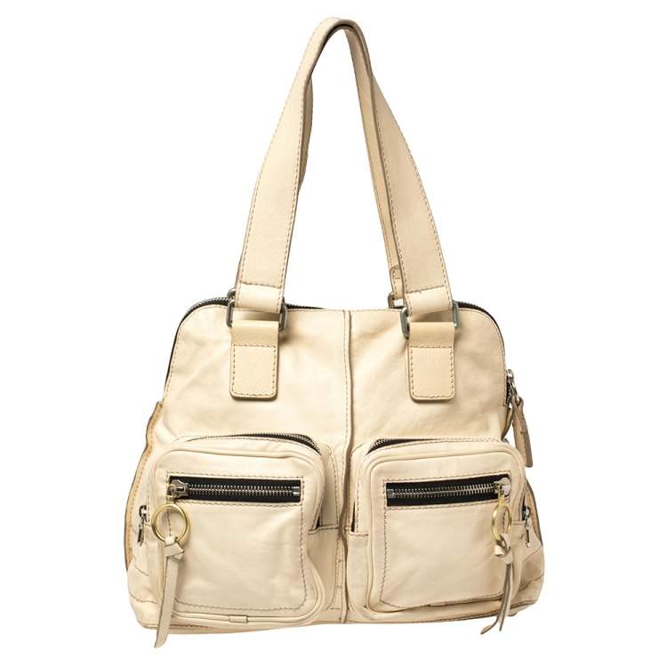 Pre Owned Chloe Cream Leather Large Betty Satchel