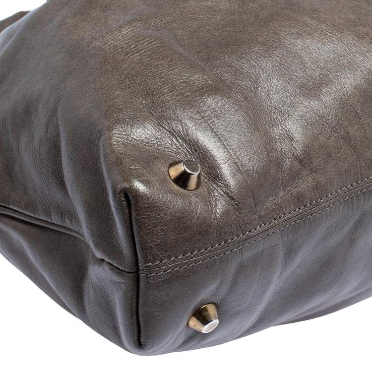 Pre Owned Chloe Grey Leather Victoria Tote