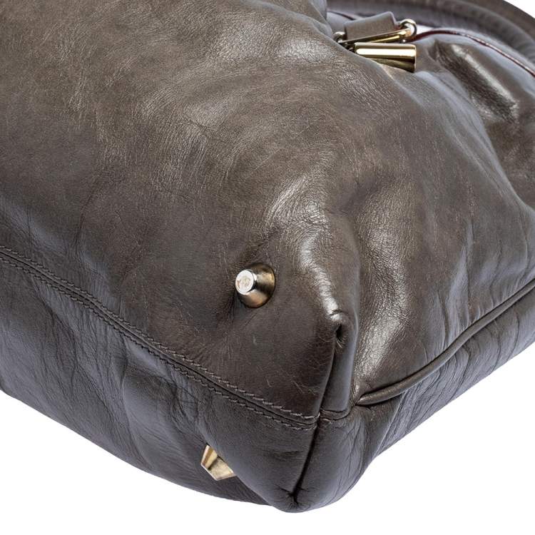 Pre Owned Chloe Grey Leather Victoria Tote