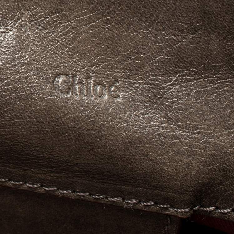 Pre Owned Chloe Grey Leather Victoria Tote