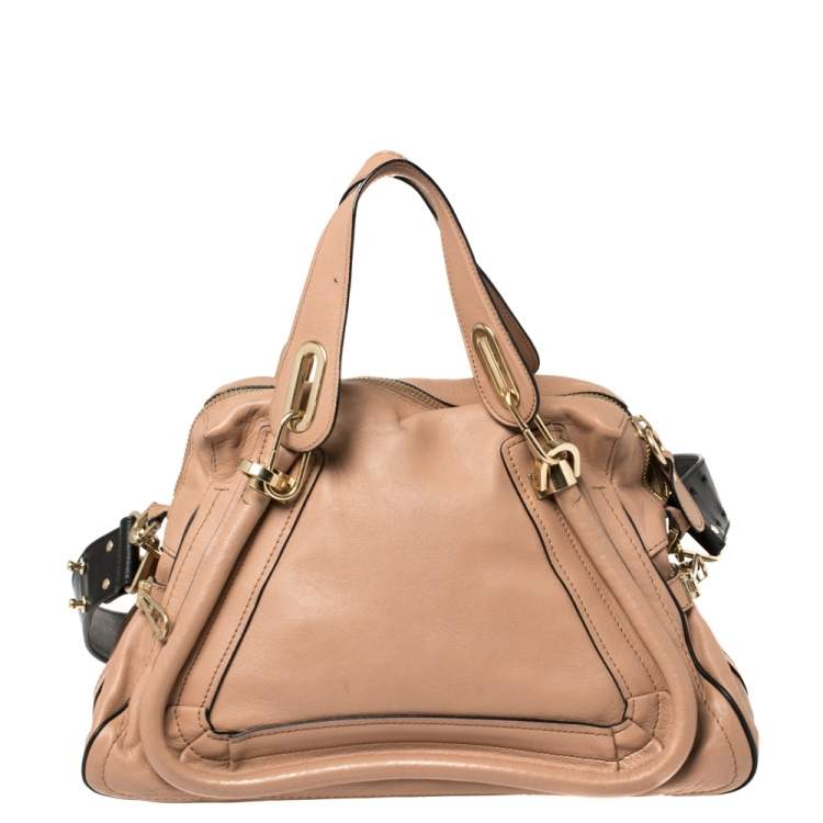 Pre Owned Chloe Old Rose Pink Leather Medium Paraty Shoulder Bag
