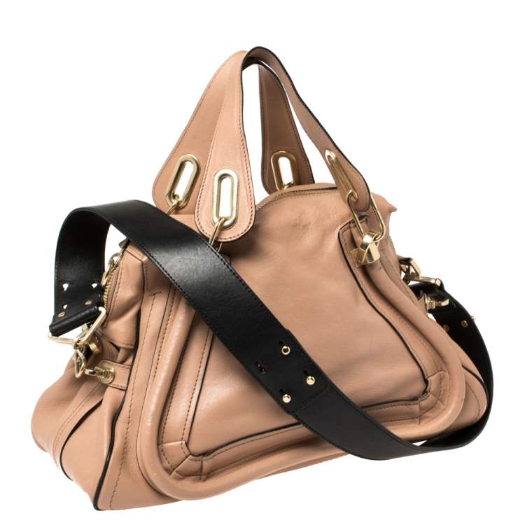 Pre Owned Chloe Old Rose Pink Leather Medium Paraty Shoulder Bag
