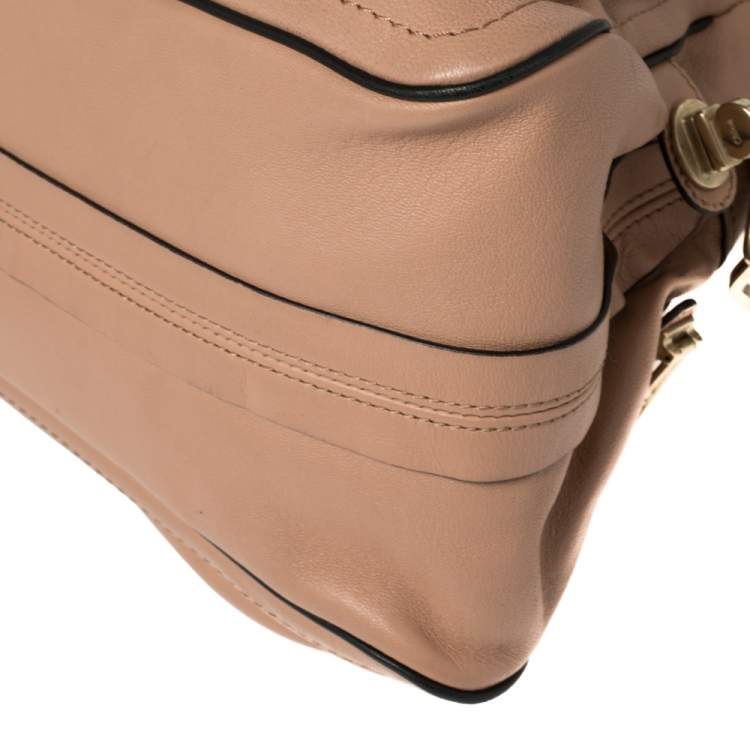 Pre Owned Chloe Old Rose Pink Leather Medium Paraty Shoulder Bag