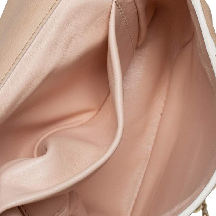 Pre Owned Chloe Beige Leather Small Elsie Shoulder Bag