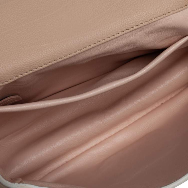 Pre Owned Chloe Beige Leather Small Elsie Shoulder Bag