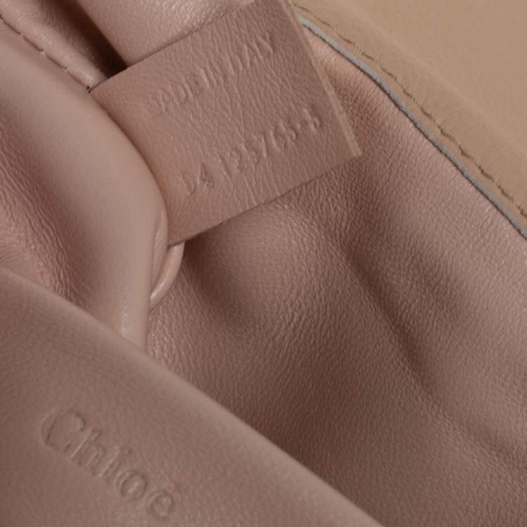 Pre Owned Chloe Beige Leather Small Elsie Shoulder Bag