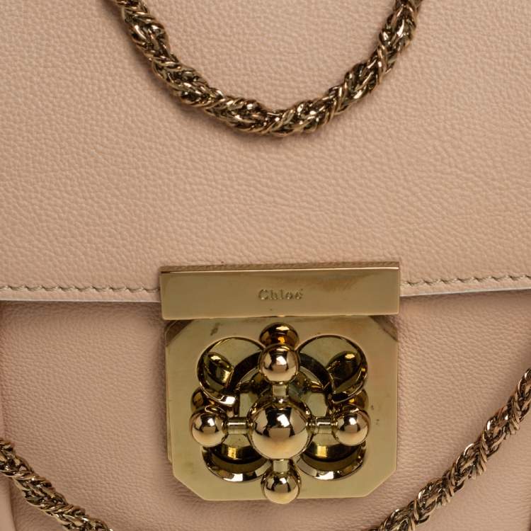 Pre Owned Chloe Beige Leather Small Elsie Shoulder Bag