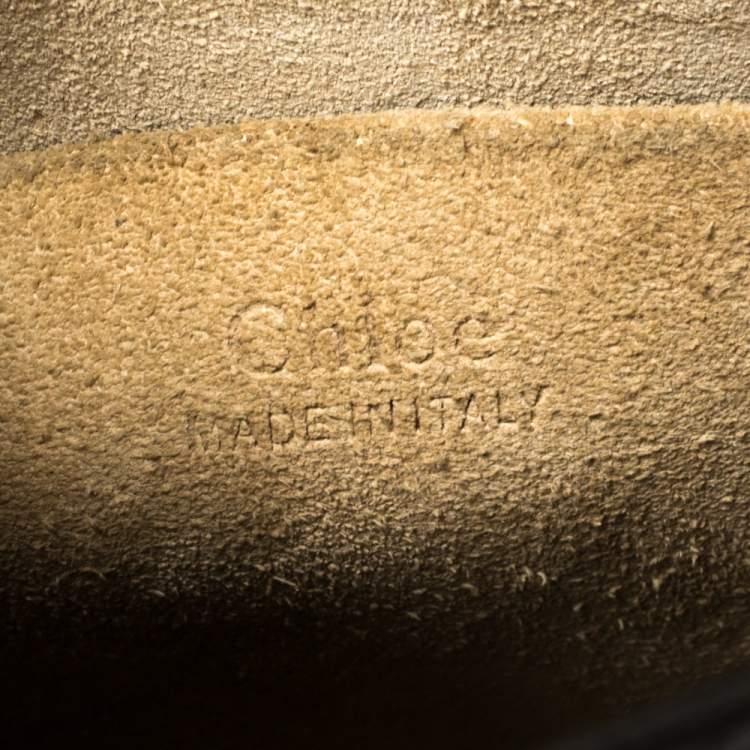 Pre Owned Chloe Black Leather and Suede Small Nile Bracelet Shoulder Bag