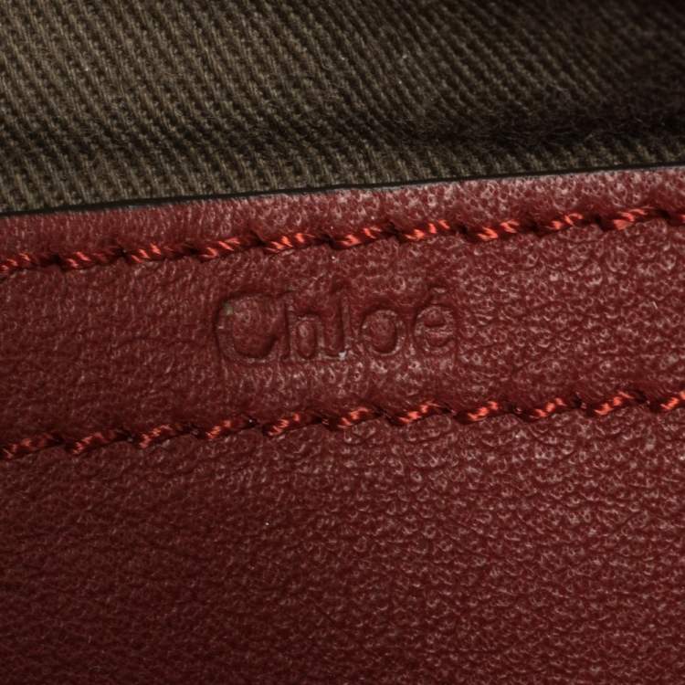 Pre Owned Chloe Red Leather Mini Marcie Crossbody Bag