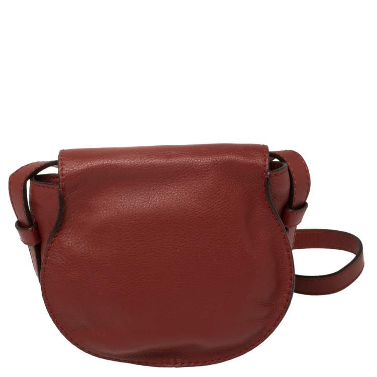 Pre Owned Chloe Red Leather Mini Marcie Crossbody Bag