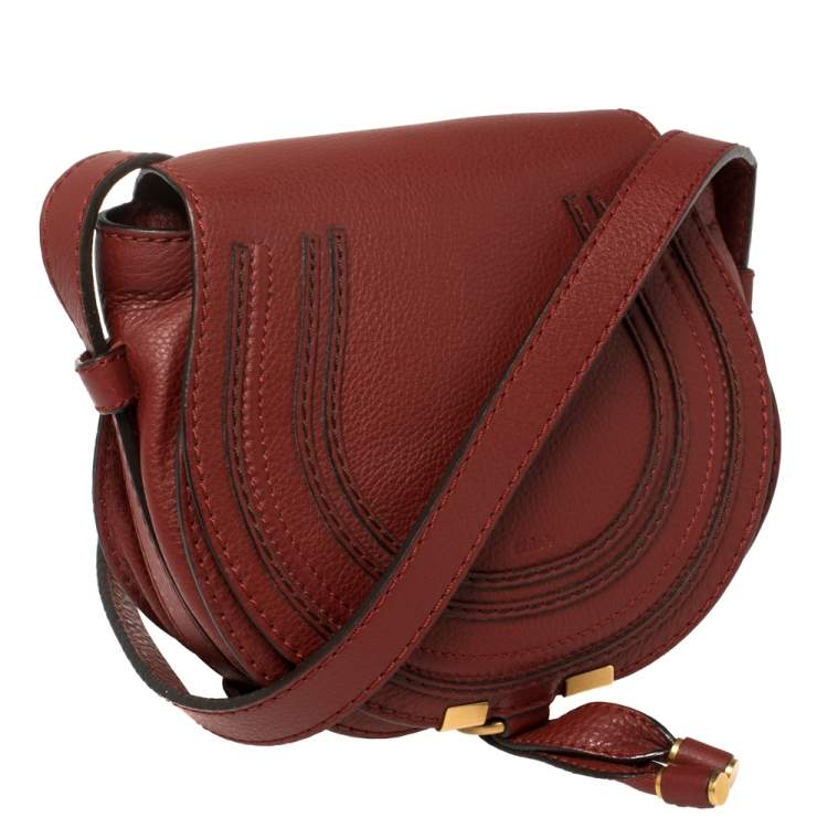 Pre Owned Chloe Red Leather Mini Marcie Crossbody Bag