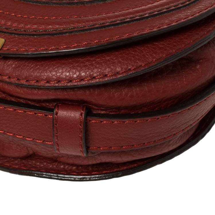 Pre Owned Chloe Red Leather Mini Marcie Crossbody Bag