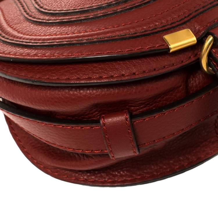 Pre Owned Chloe Red Leather Mini Marcie Crossbody Bag