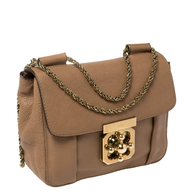 مملوكة مسبقًا Chloé Beige Leather Small Elsie Shoulder Bag