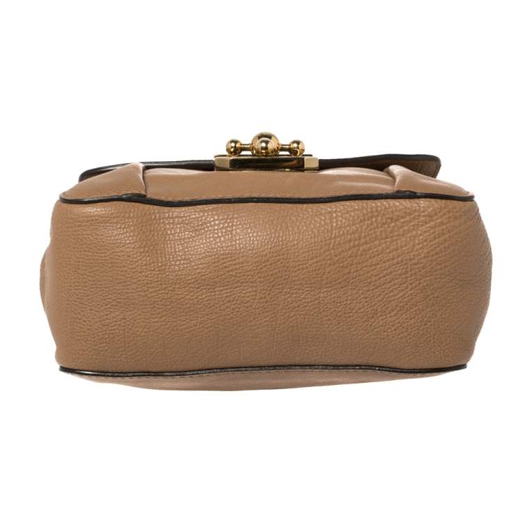 مملوكة مسبقًا Chloé Beige Leather Small Elsie Shoulder Bag