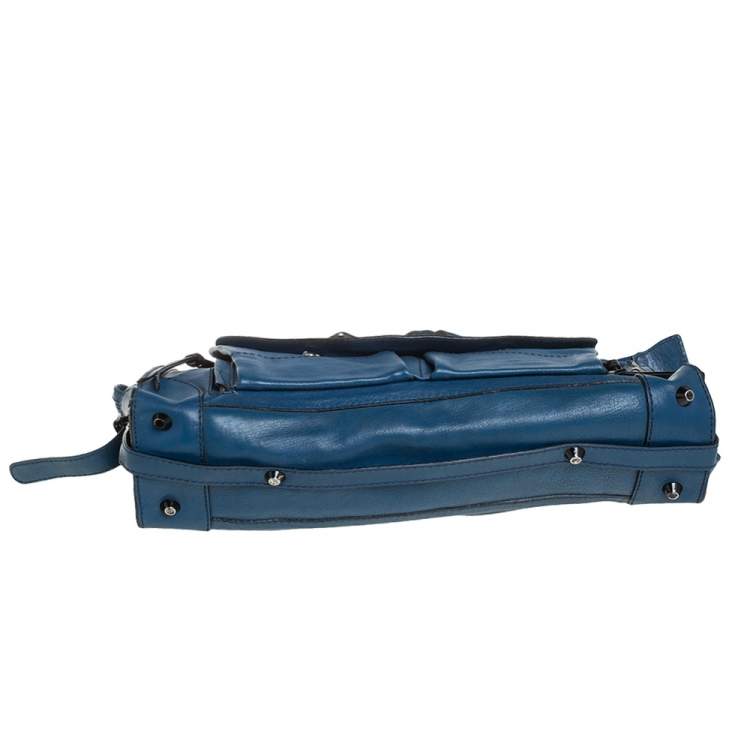 Pre Owned Chloe Blue Leather Tracy Satchel