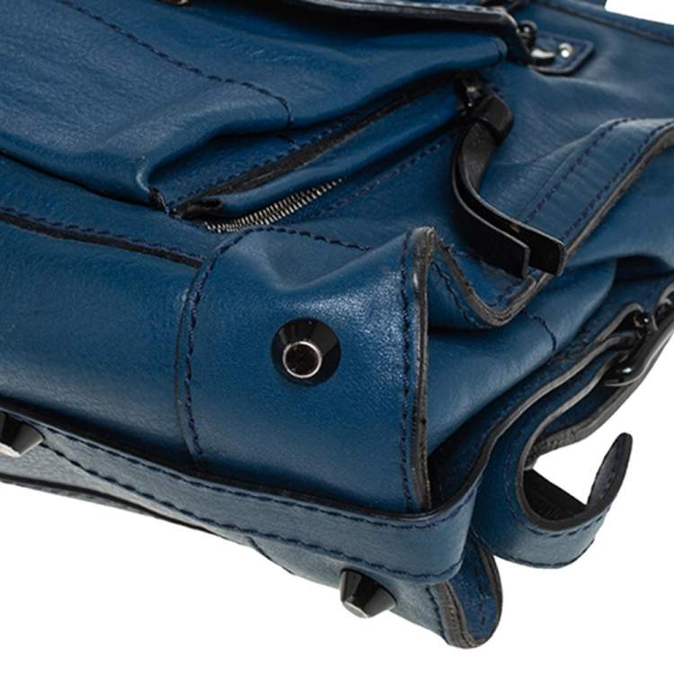 Pre Owned Chloe Blue Leather Tracy Satchel