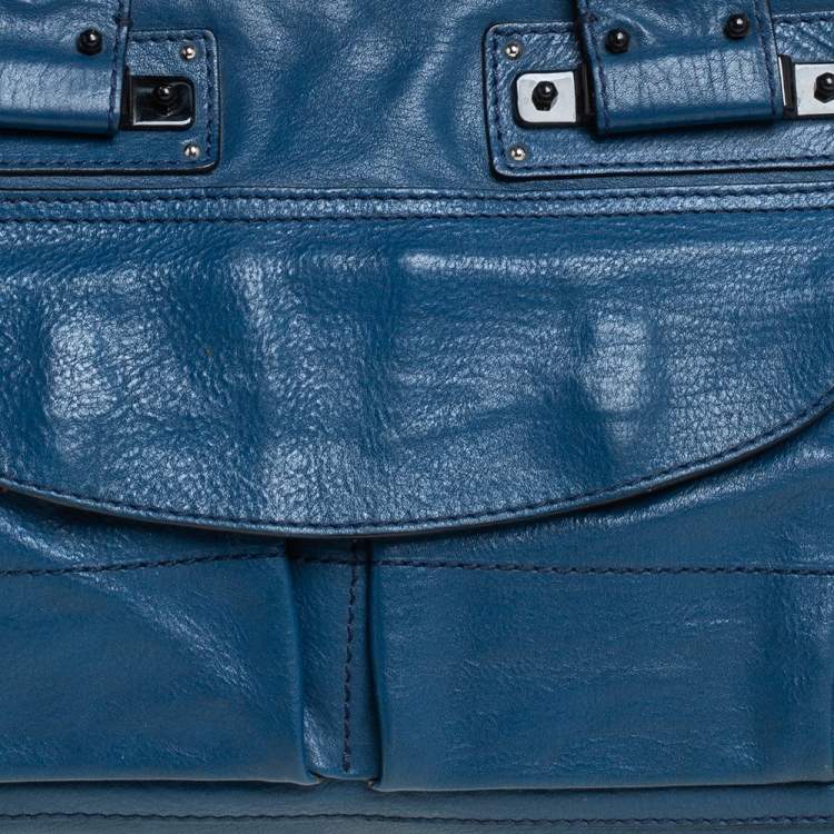 Pre Owned Chloe Blue Leather Tracy Satchel