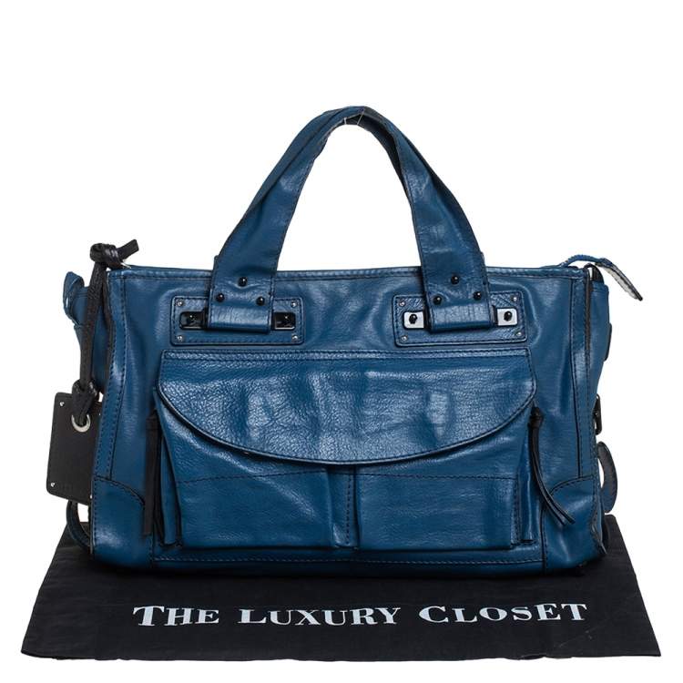 Pre Owned Chloe Blue Leather Tracy Satchel