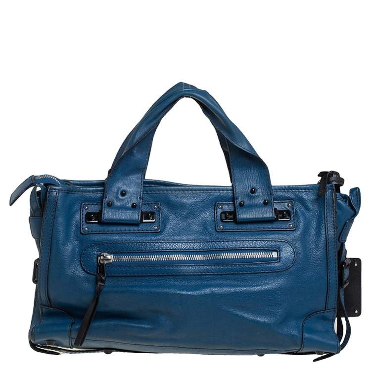 Pre Owned Chloe Blue Leather Tracy Satchel
