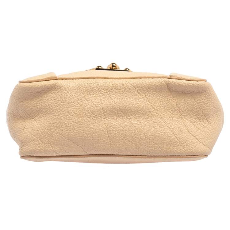 Pre Owned Chloé Beige Leather Small Elsie Shoulder Bag