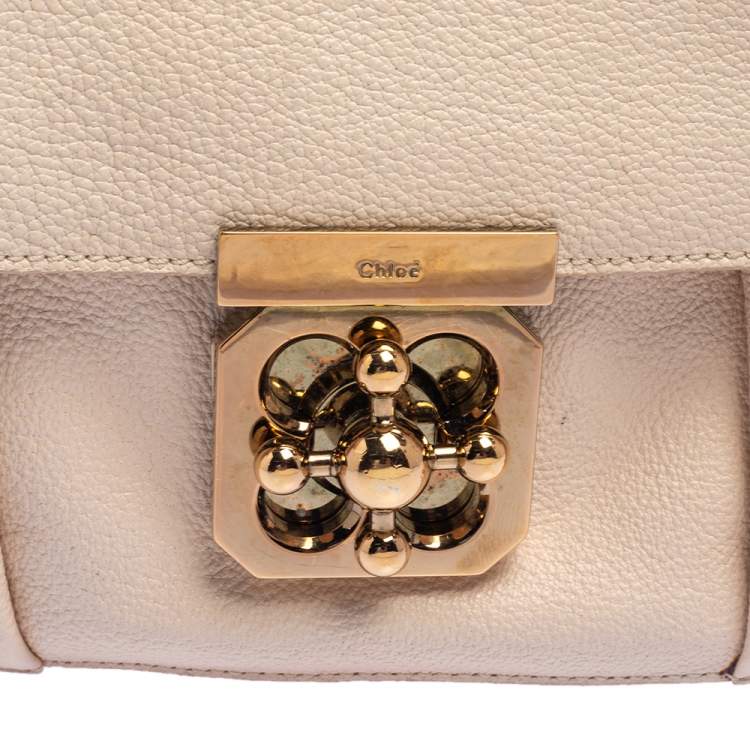 Pre Owned Chloé Beige Leather Small Elsie Shoulder Bag