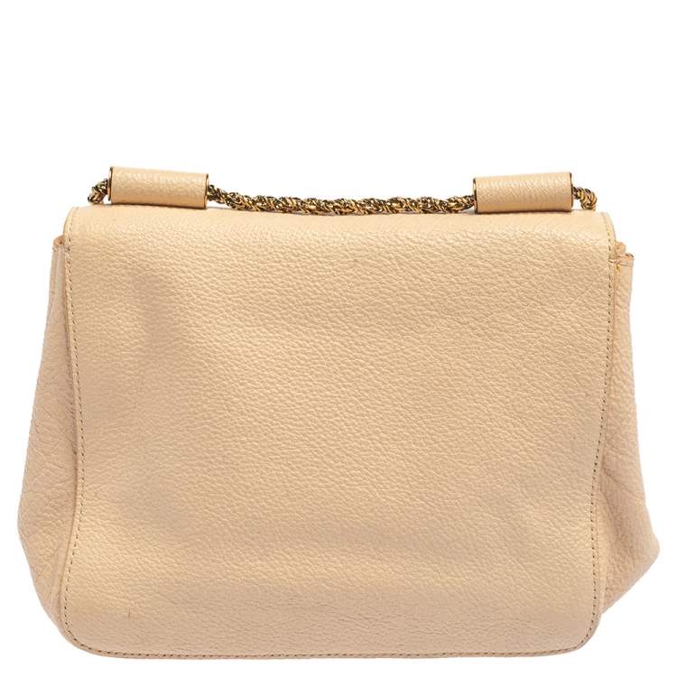 Pre Owned Chloé Beige Leather Small Elsie Shoulder Bag