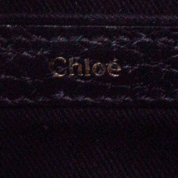 Pre Owned Chloe Black Pebbled Leather Sally Envelope Clutch