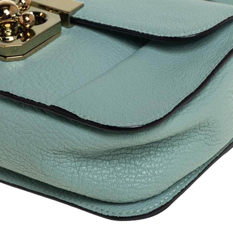 Pre Owned Chloe Green Leather Elsie Shoulder Bag 
