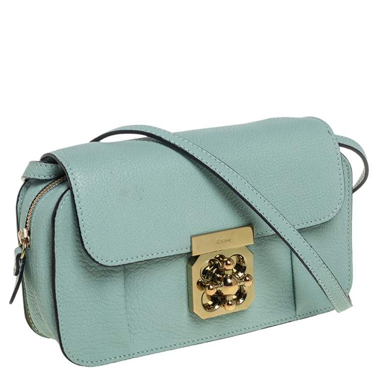 Pre Owned Chloe Green Leather Elsie Shoulder Bag 