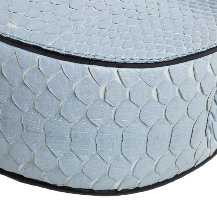 Pre Owned Chloé Fresh Blue Python Small Drew Shoulder Bag