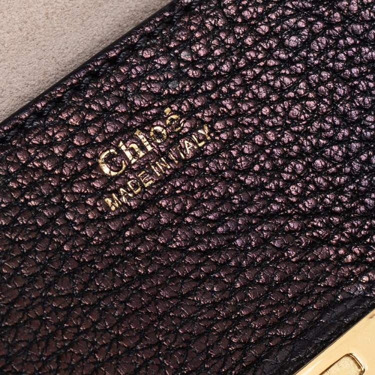 Pre Owned Chloé Metallic Black Leather Small Drew Crossbody Bag