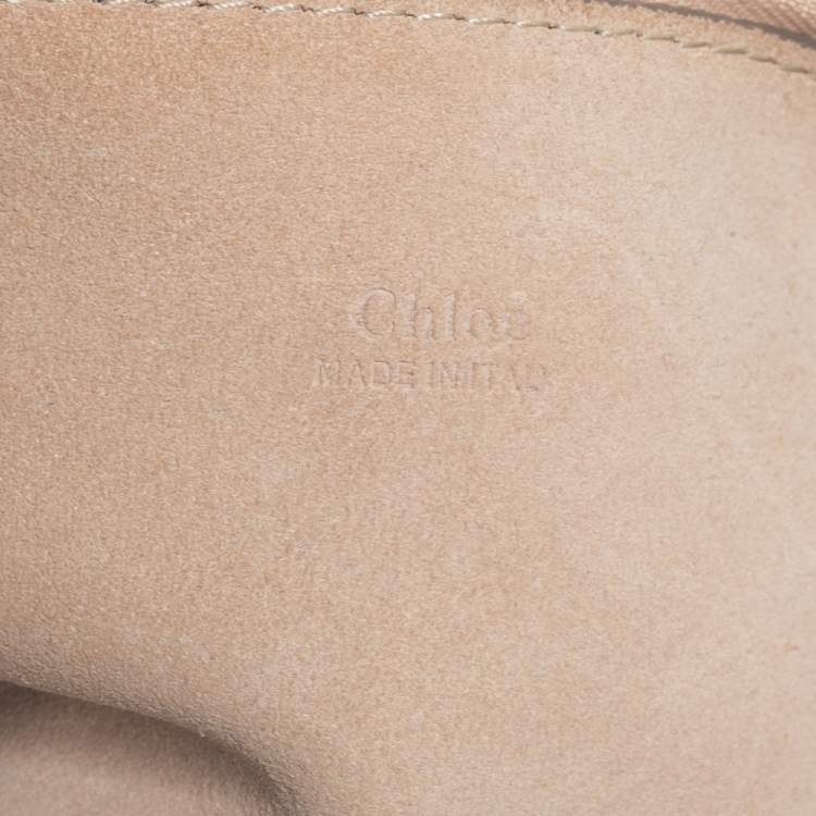 Pre Owned Chloe Burgundy Leather and Suede Medium Faye Shoulder Bag