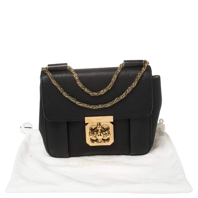 Pre Owned Chloé Black Leather Small Elsie Shoulder Bag