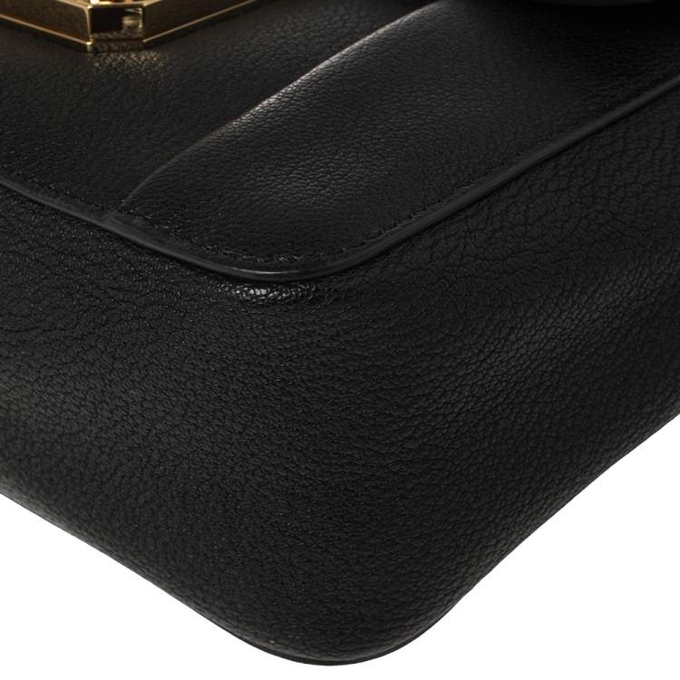 Pre Owned Chloé Black Leather Small Elsie Shoulder Bag