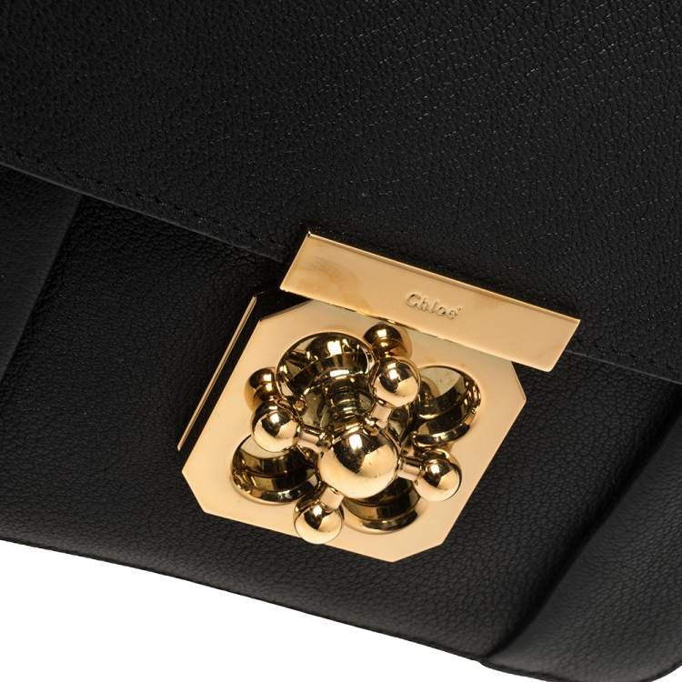 Pre Owned Chloé Black Leather Small Elsie Shoulder Bag