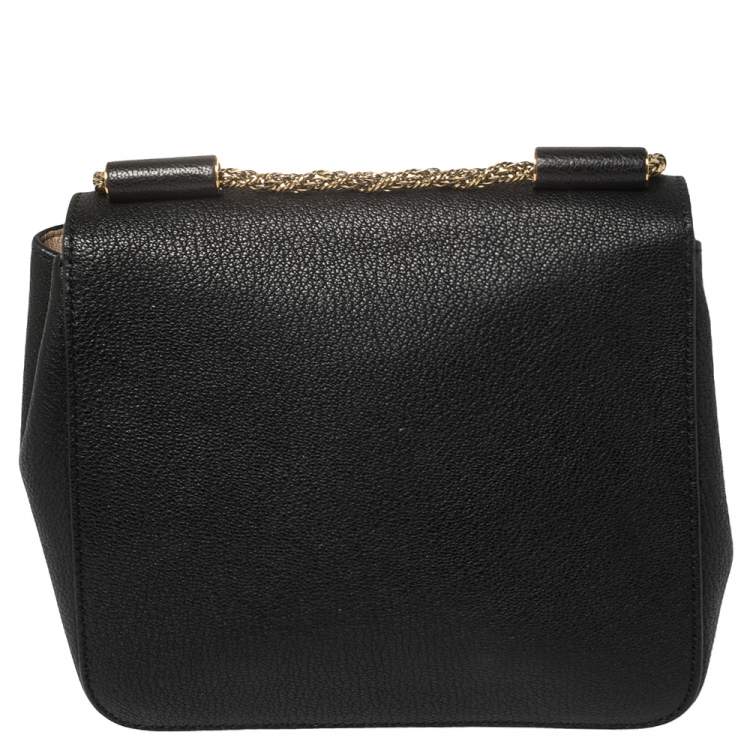 Pre Owned Chloé Black Leather Small Elsie Shoulder Bag