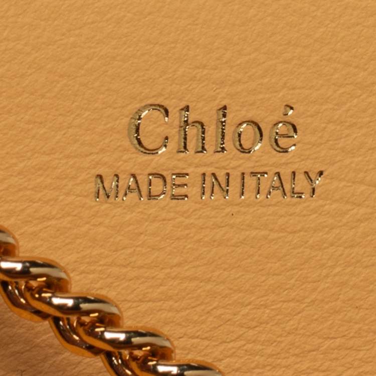 Pre Owned Chloe Beige Croc Embossed Leather Aby Lock Crossbody Bag