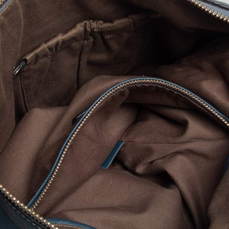 Pre Owned Chloe Steel Blue Leather Large Marcie Hobo
