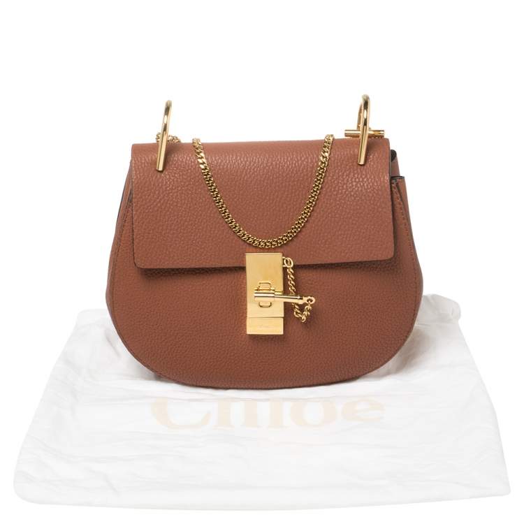 Pre Owned Chloe Brown Leather Medium Drew Shoulder Bag