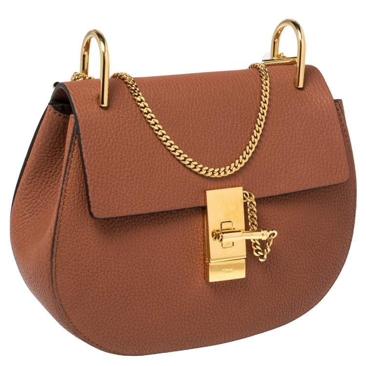 Pre Owned Chloe Brown Leather Medium Drew Shoulder Bag