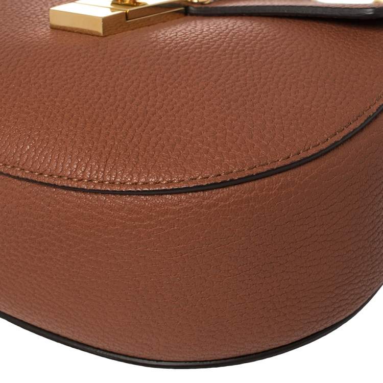 Pre Owned Chloe Brown Leather Medium Drew Shoulder Bag