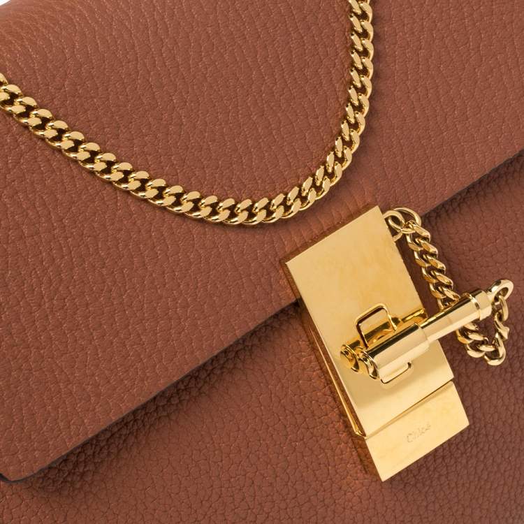 Pre Owned Chloe Brown Leather Medium Drew Shoulder Bag