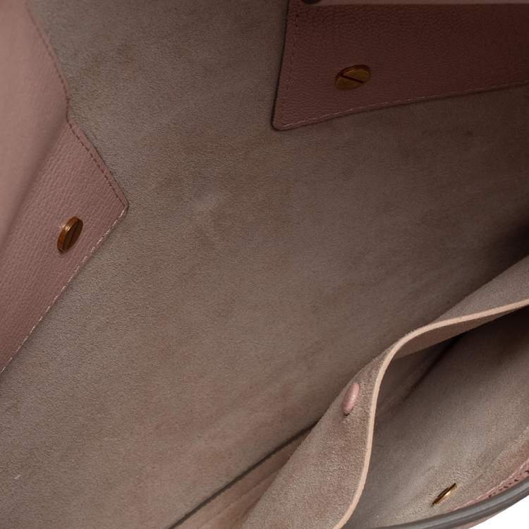 Pre Owned Chloe Powder Pink Grained Leather Drew Fold Over Clutch